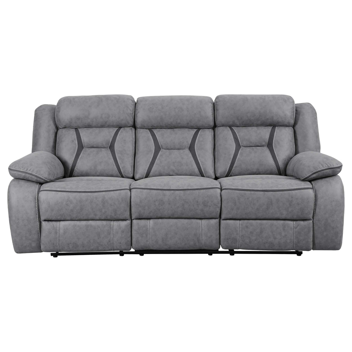 Conjunto de sofá reclinable móvil tapizado Higgins de 2 piezas, gris