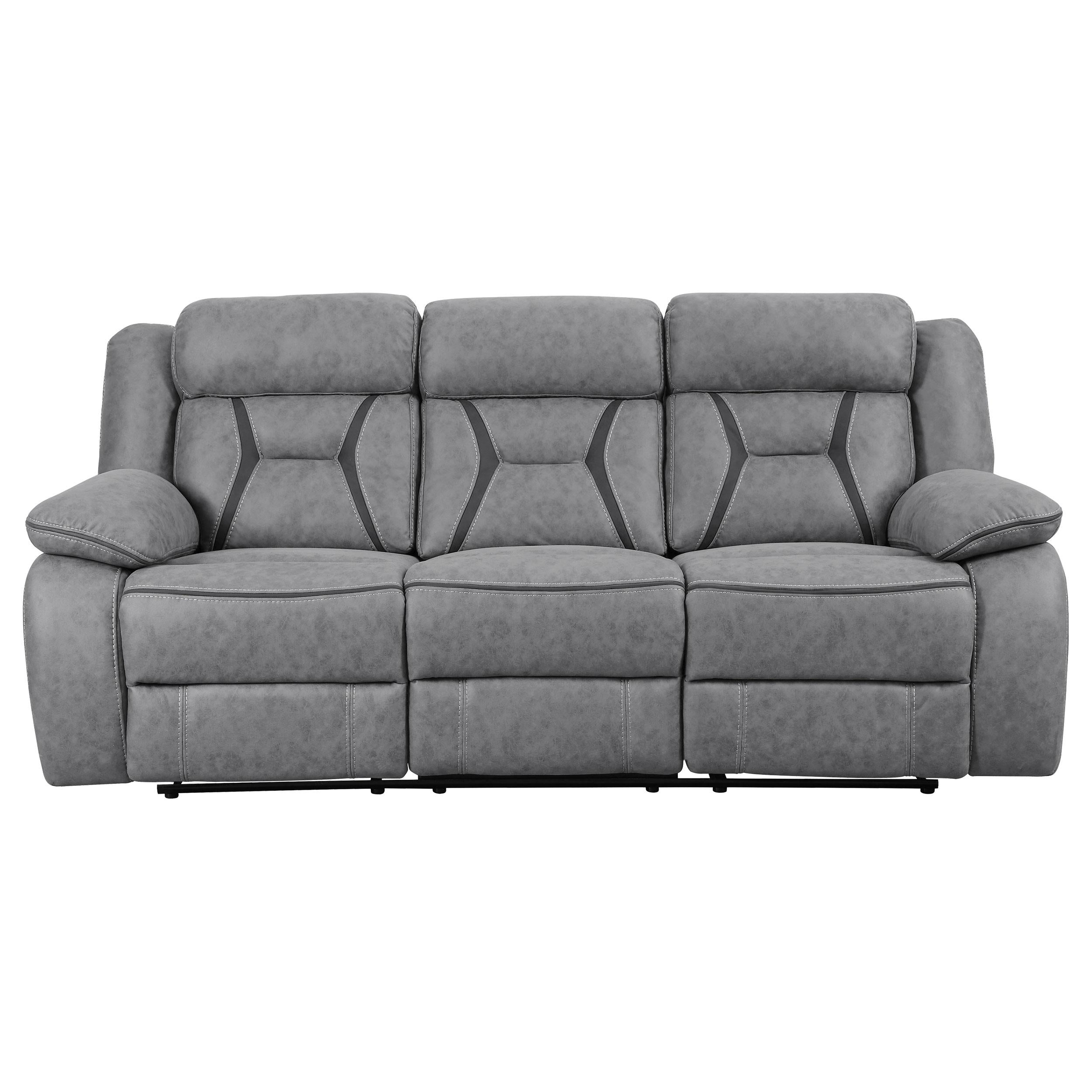 Higgins 2-piece Upholstered Motion Reclining Sofa Set Grey
