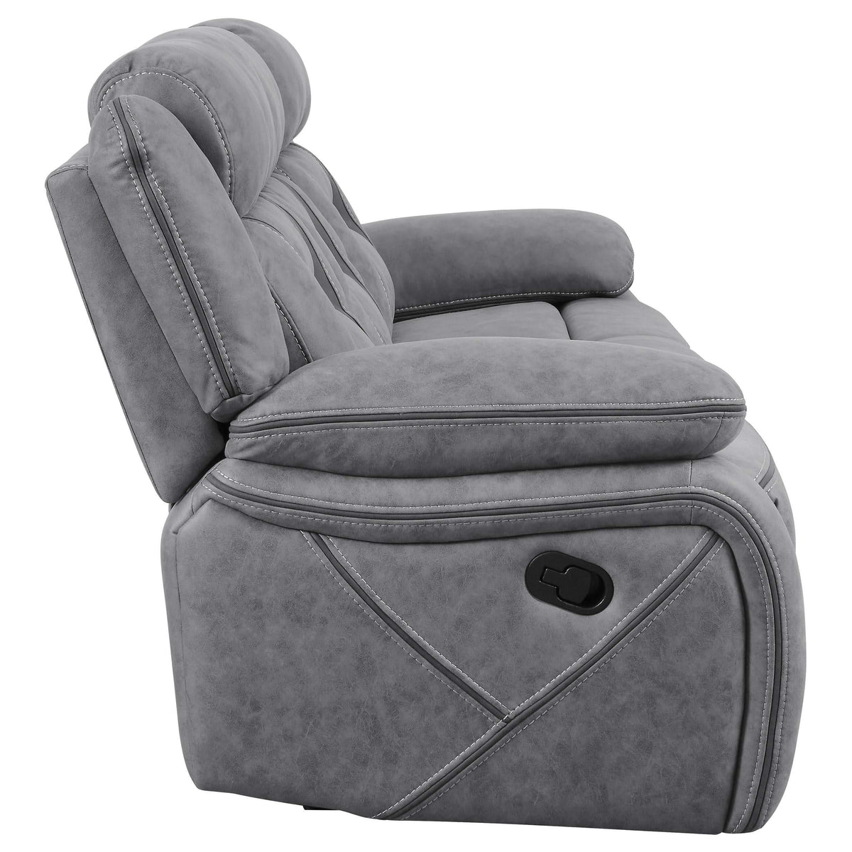 Conjunto de sofá reclinable móvil tapizado Higgins de 2 piezas, gris