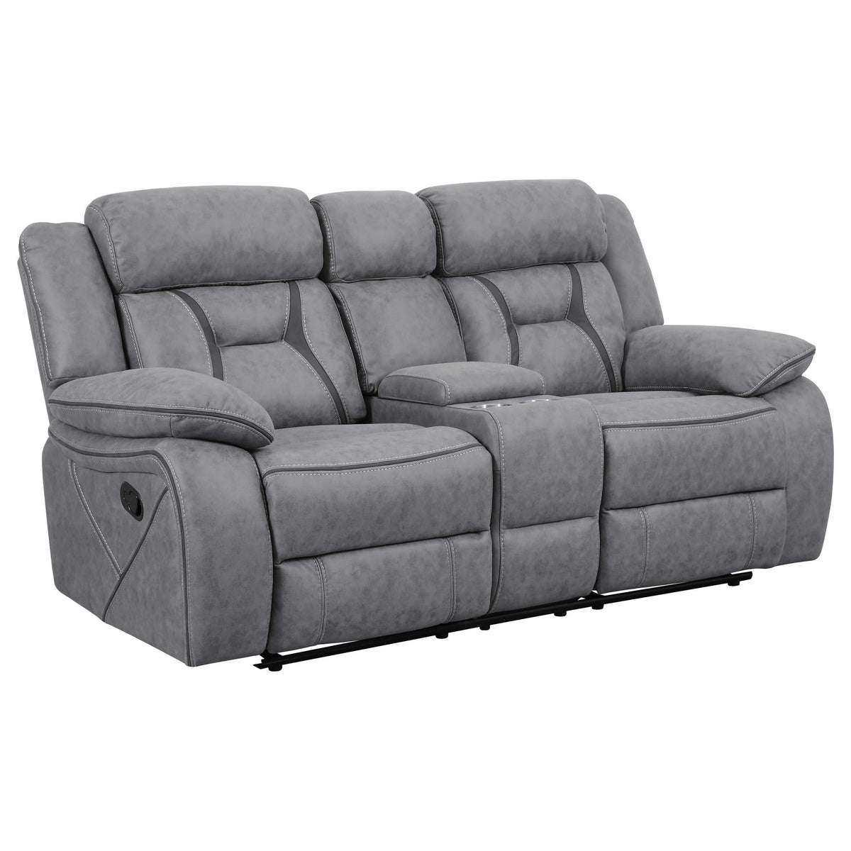 Conjunto de sofá reclinable móvil tapizado Higgins de 2 piezas, gris