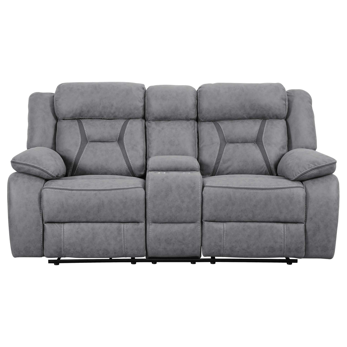 Conjunto de sofá reclinable móvil tapizado Higgins de 2 piezas, gris