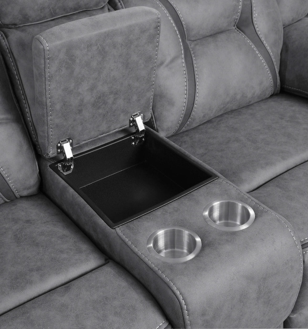 Conjunto de sofá reclinable móvil tapizado Higgins de 2 piezas, gris