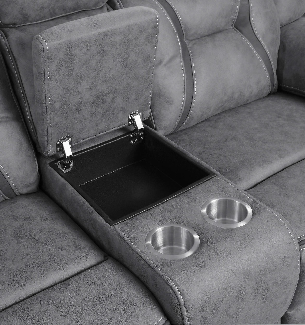 Conjunto de sofá reclinable móvil tapizado Higgins de 2 piezas, gris