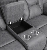 Conjunto de sofá reclinable móvil tapizado Higgins de 2 piezas, gris