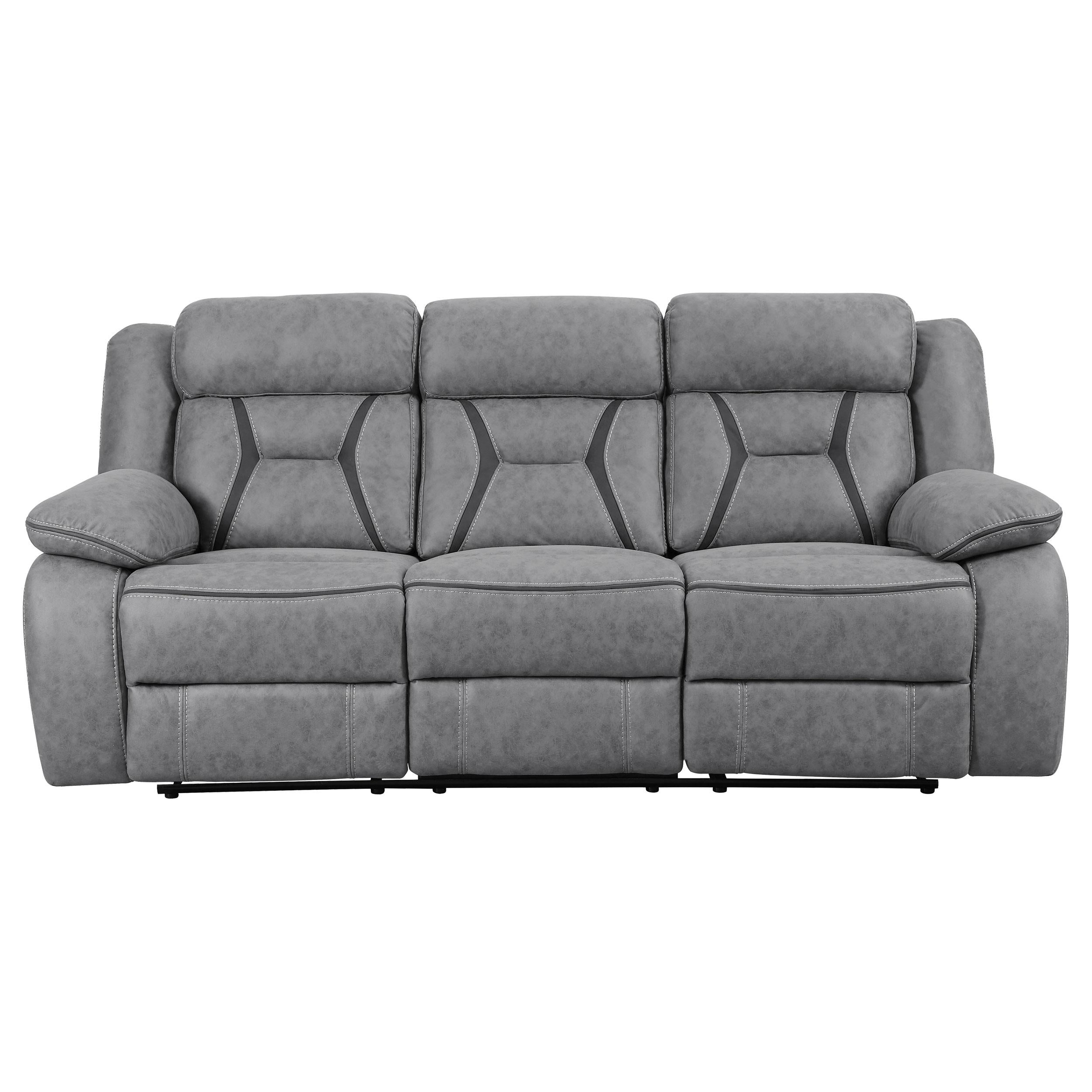 Higgins 3-piece Upholstered Motion Reclining Sofa Set Grey