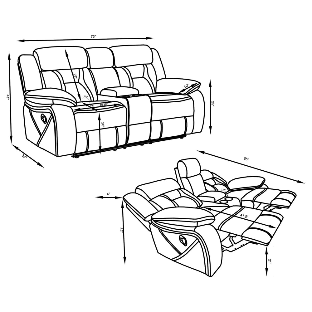 Higgins Upholstered Motion Reclining Loveseat Grey