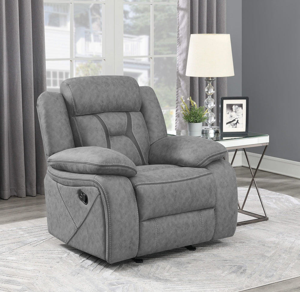Sillón reclinable tapizado Higgins gris