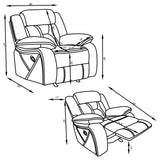 Sillón reclinable tapizado Higgins gris