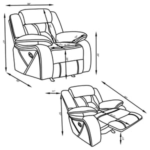 Sillón reclinable tapizado Higgins gris