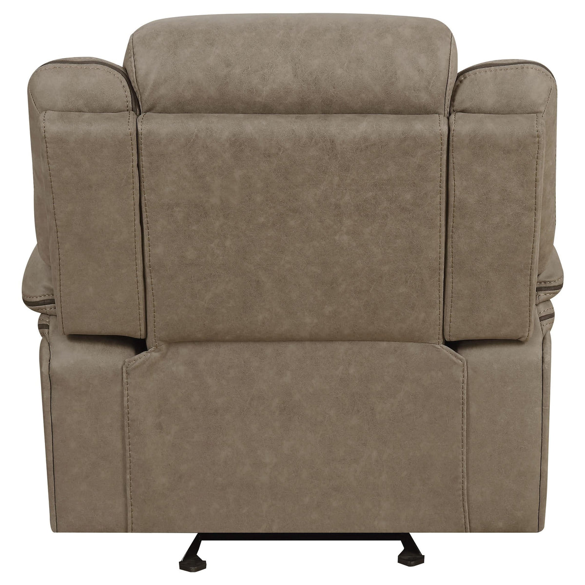 Higgins Overstuffed Upholstered Glider Recliner Tan