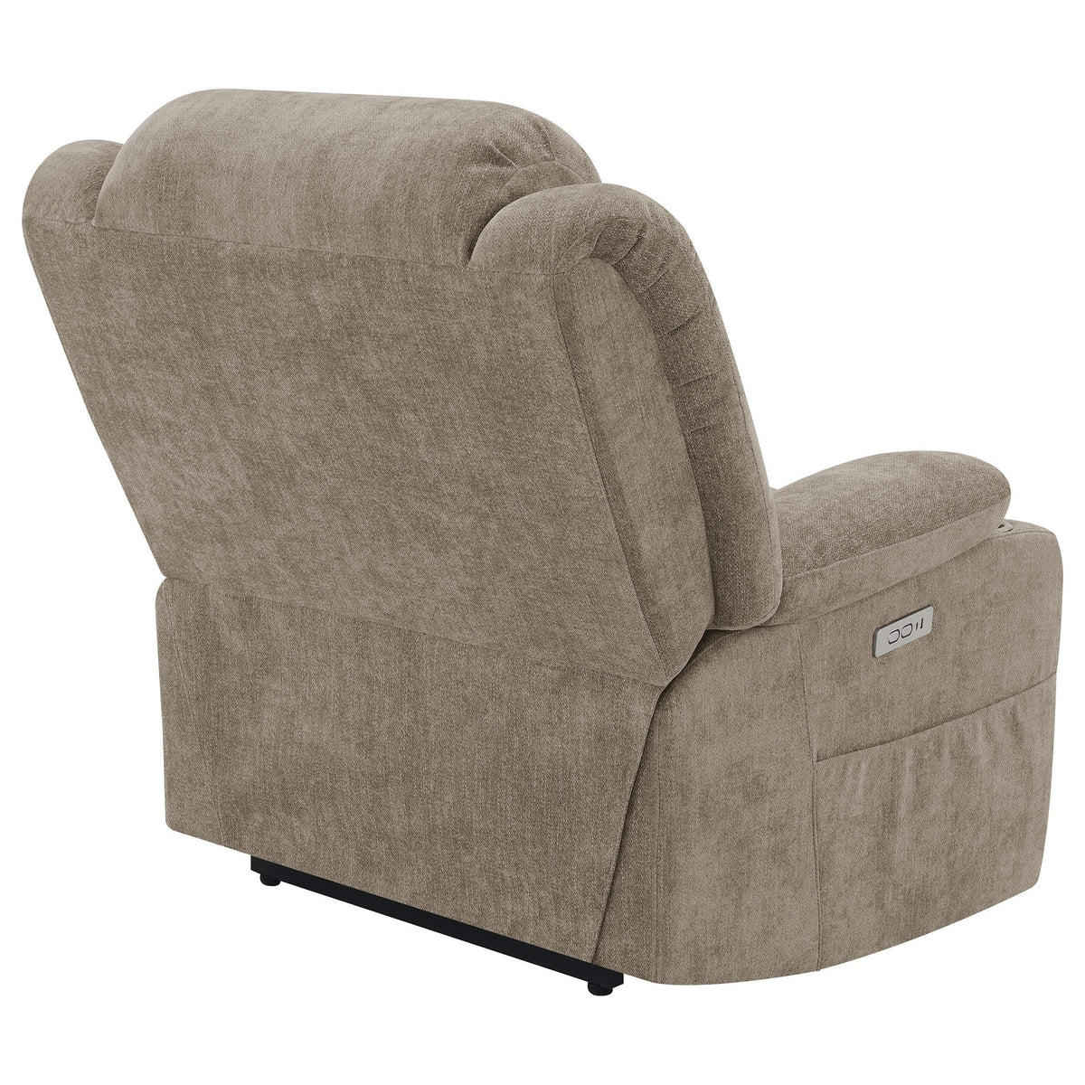 Sillón reclinable eléctrico tapizado Houston color camello