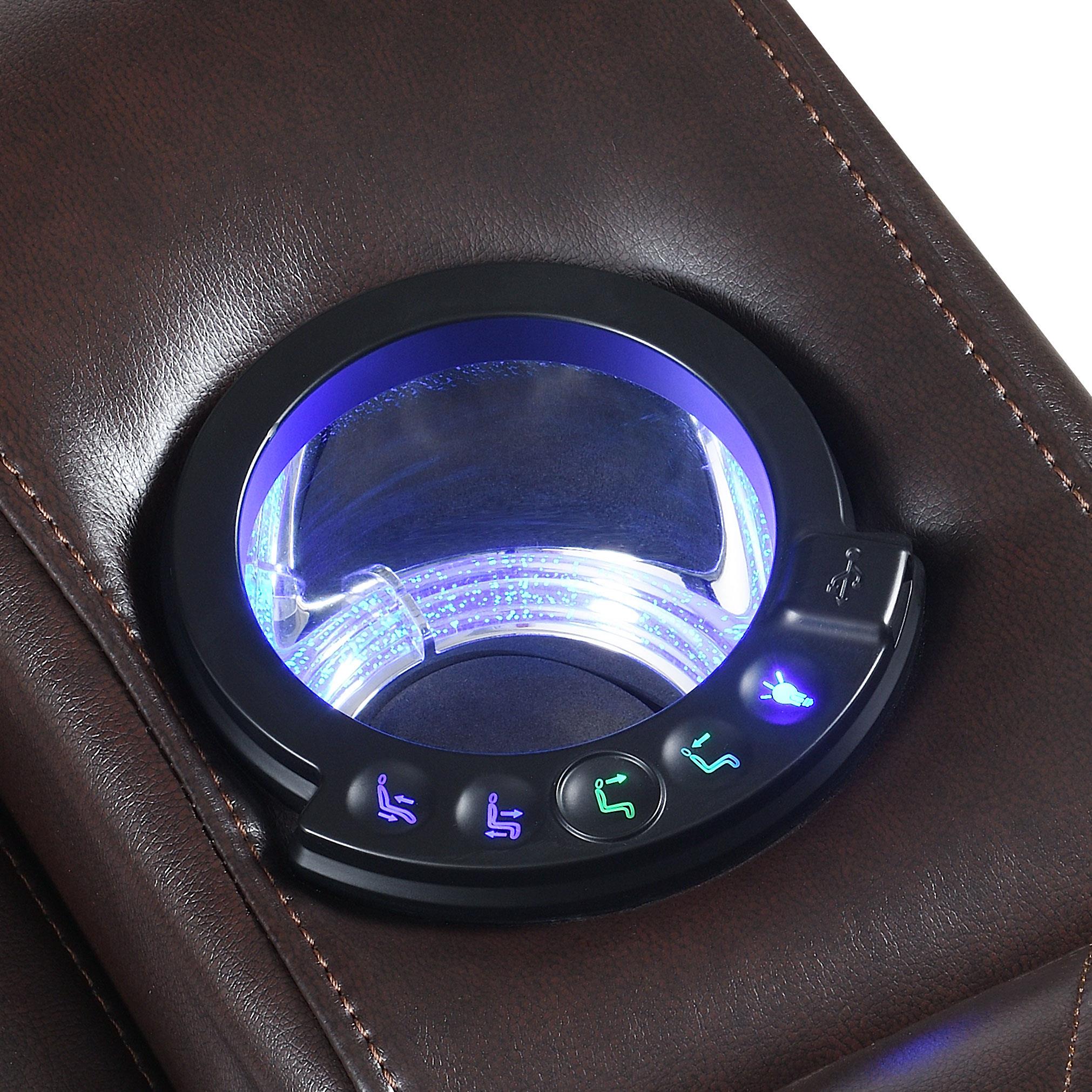 Delangelo Dual Power Reclining Sofa with Headrests Brown