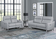 Derek 2-piece Upholstered Power Reclining Sofa Set Grey