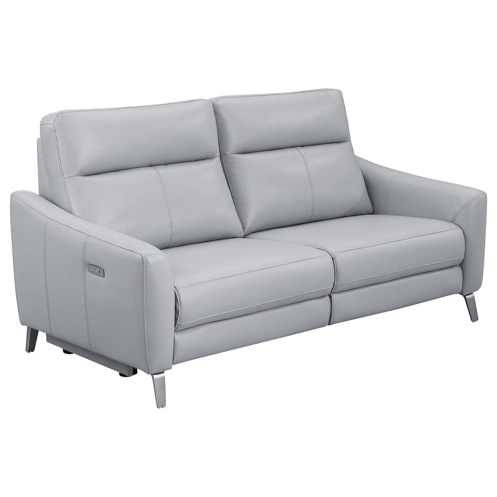 Derek 2-piece Upholstered Power Reclining Sofa Set Grey