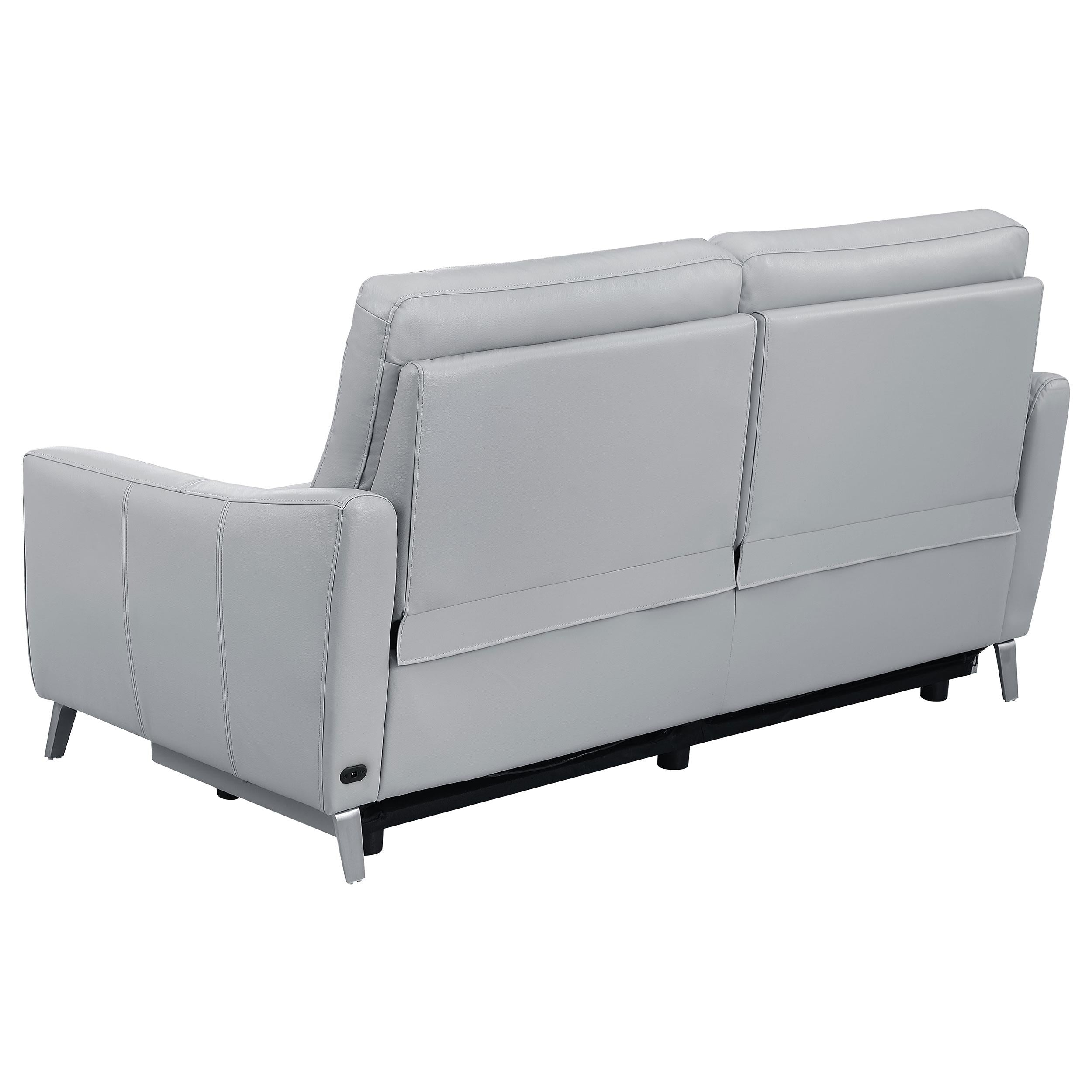 Derek 2-piece Upholstered Power Reclining Sofa Set Grey