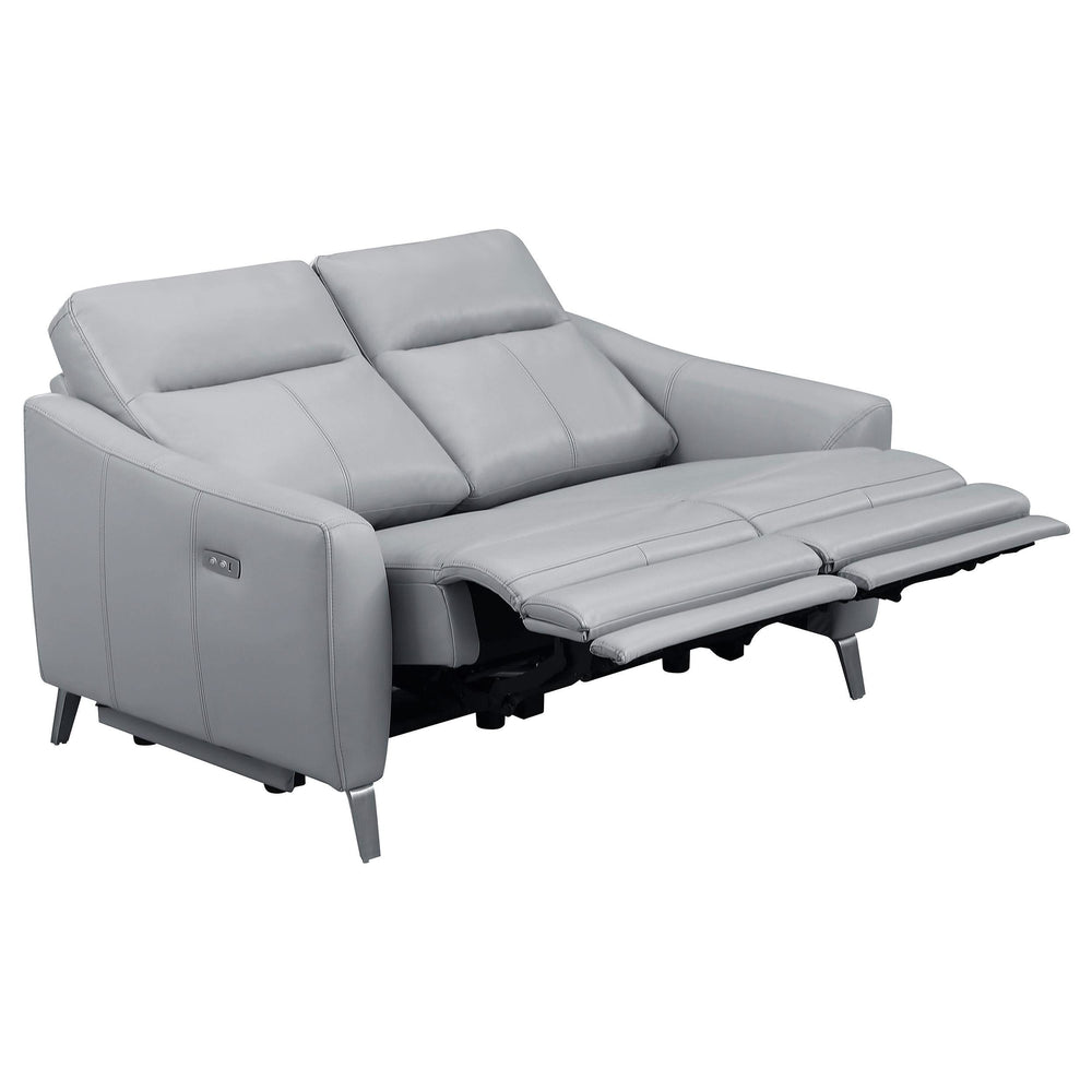 Derek 2-piece Upholstered Power Reclining Sofa Set Grey