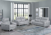 Derek 3-piece Upholstered Power Reclining Sofa Set Grey