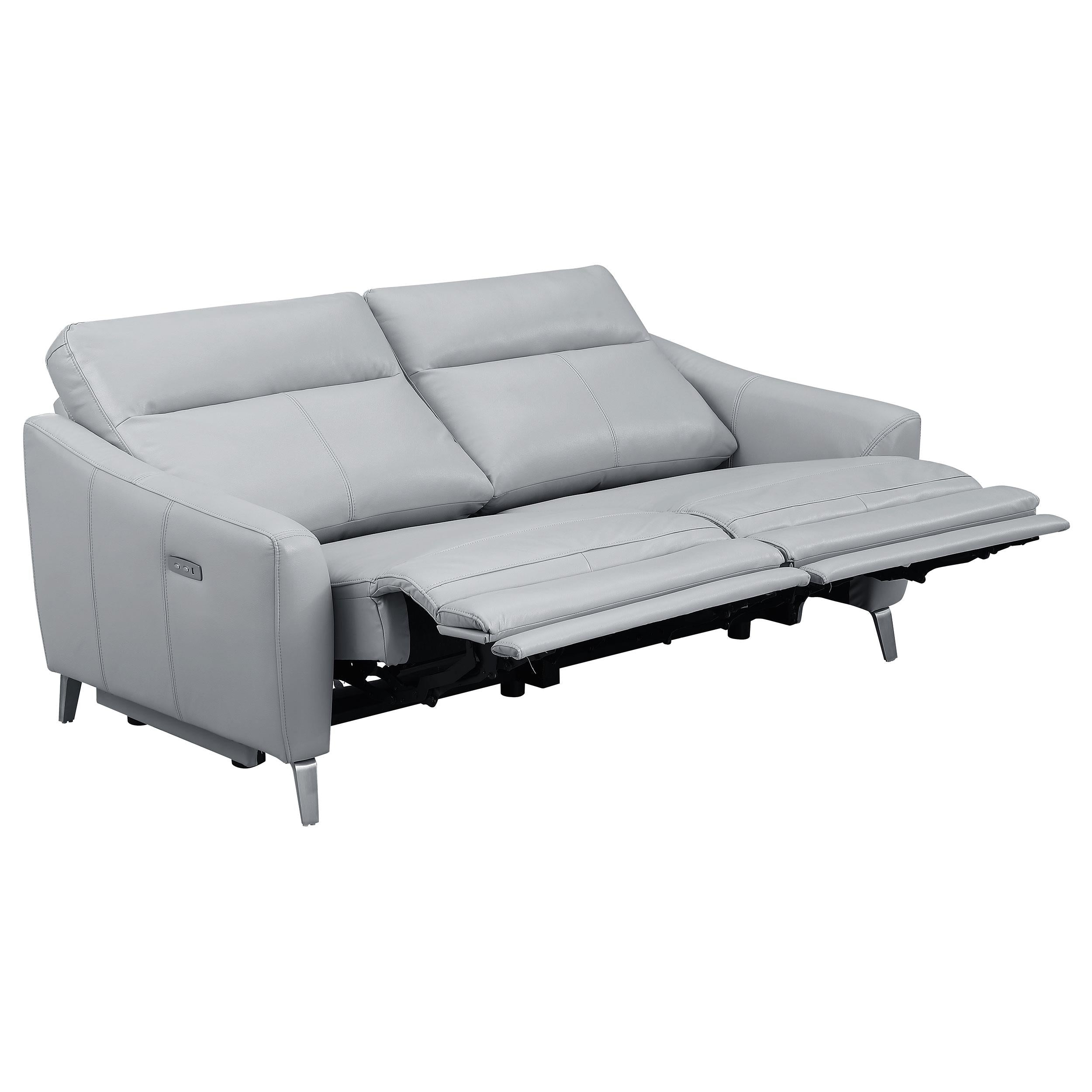 Derek 3-piece Upholstered Power Reclining Sofa Set Grey