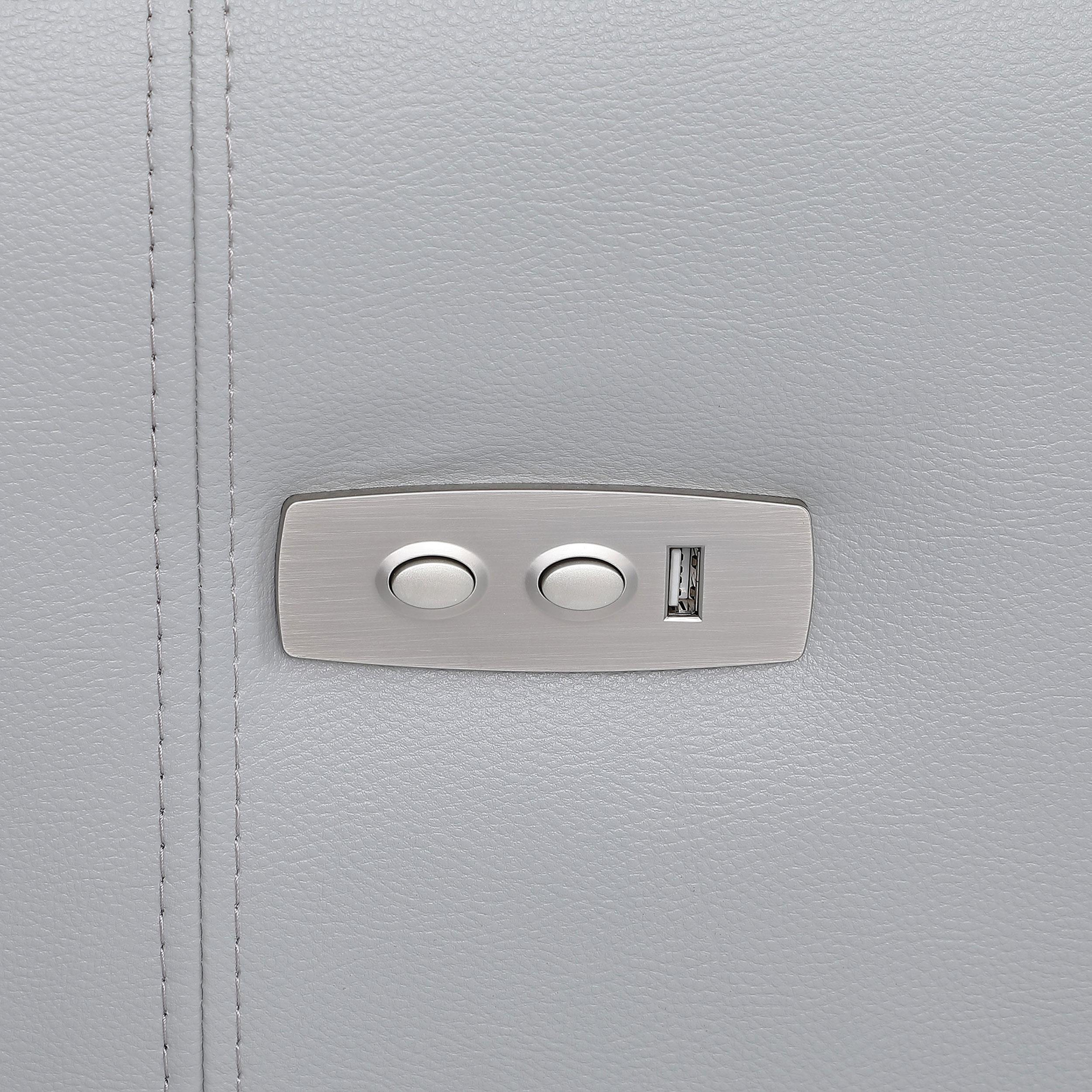 Derek Upholstered Power Reclining Sofa Light Grey