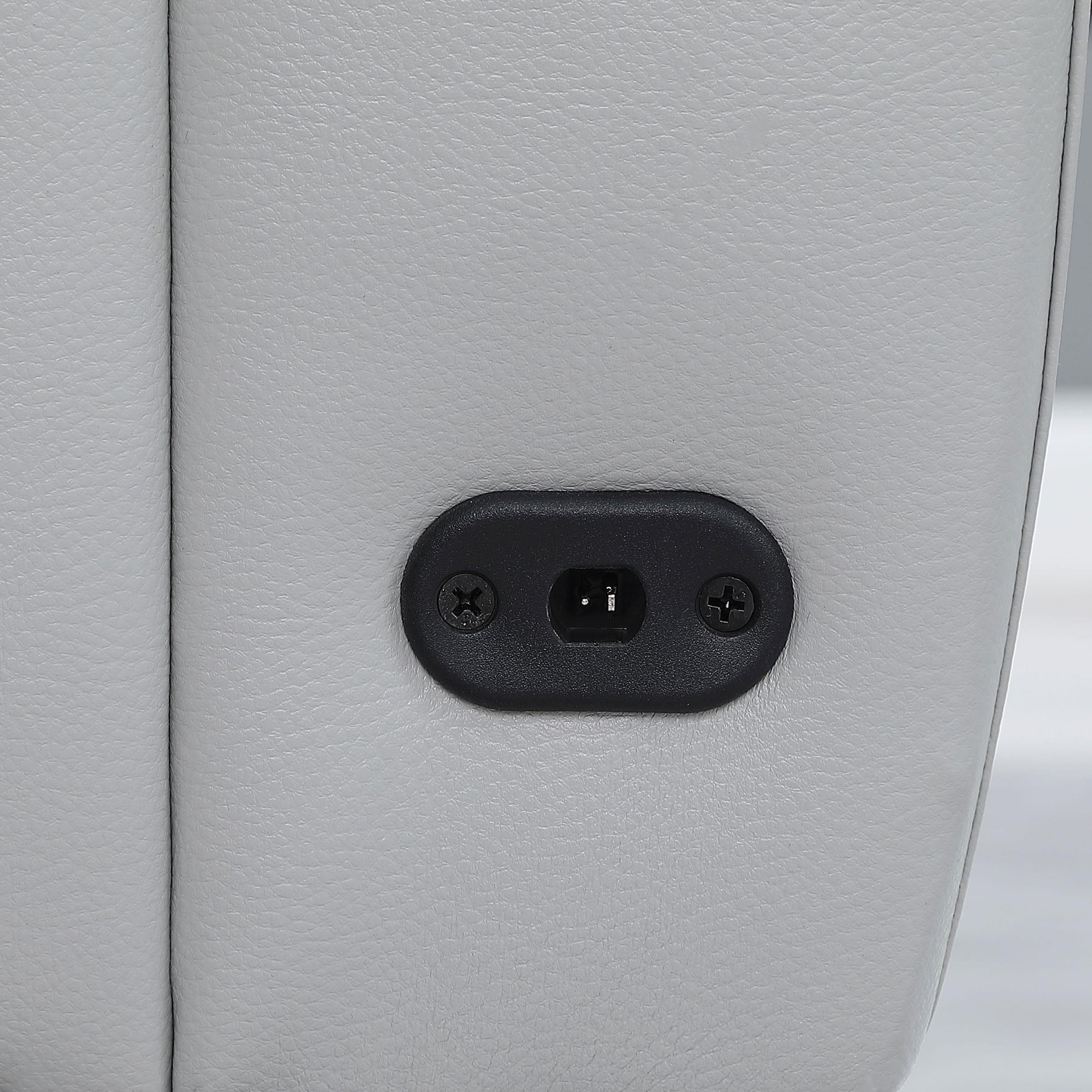 Derek Upholstered Power Reclining Sofa Light Grey