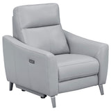 Sillón reclinable eléctrico tapizado Derek gris claro