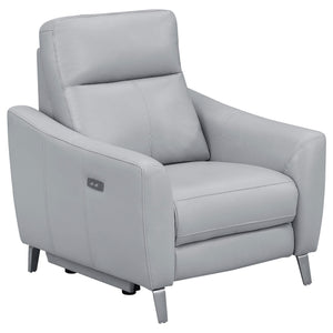 Sillón reclinable eléctrico tapizado Derek gris claro