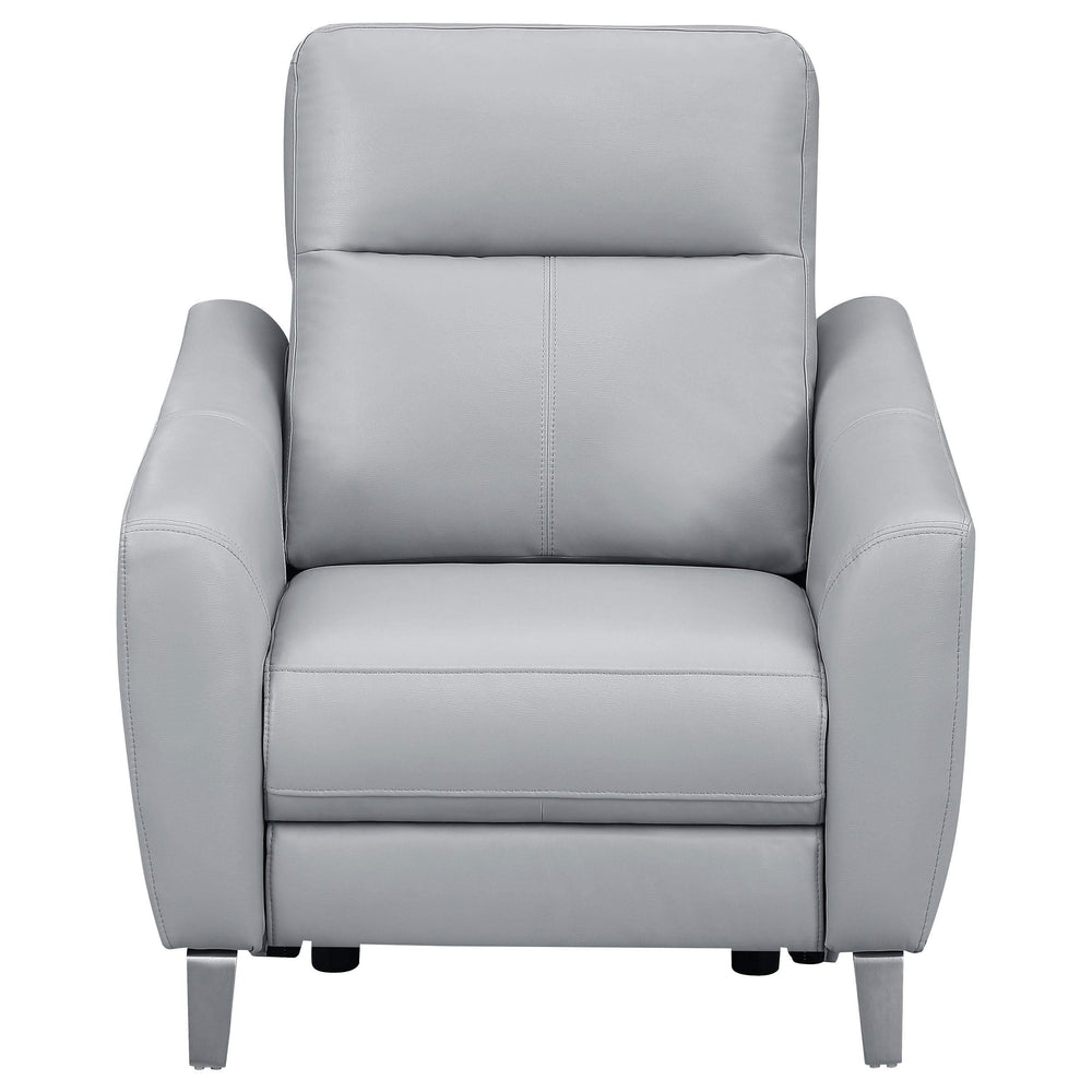 Sillón reclinable eléctrico tapizado Derek gris claro