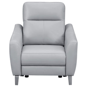 Sillón reclinable eléctrico tapizado Derek gris claro