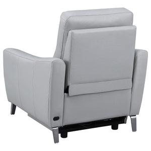 Sillón reclinable eléctrico tapizado Derek gris claro