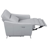 Sillón reclinable eléctrico tapizado Derek gris claro