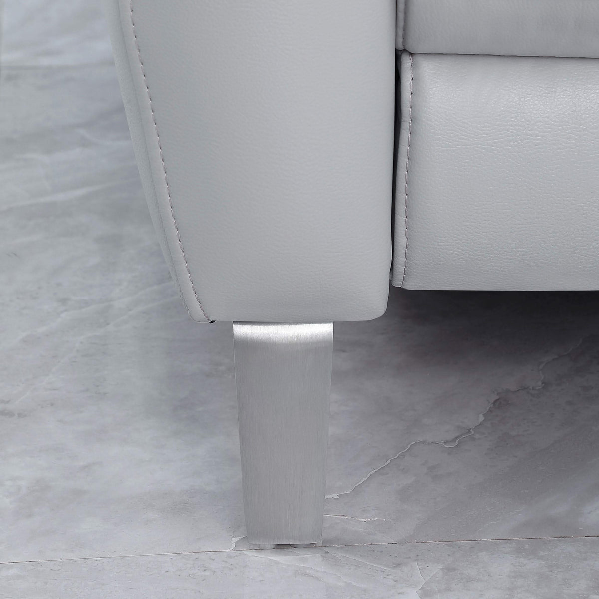 Sillón reclinable eléctrico tapizado Derek gris claro