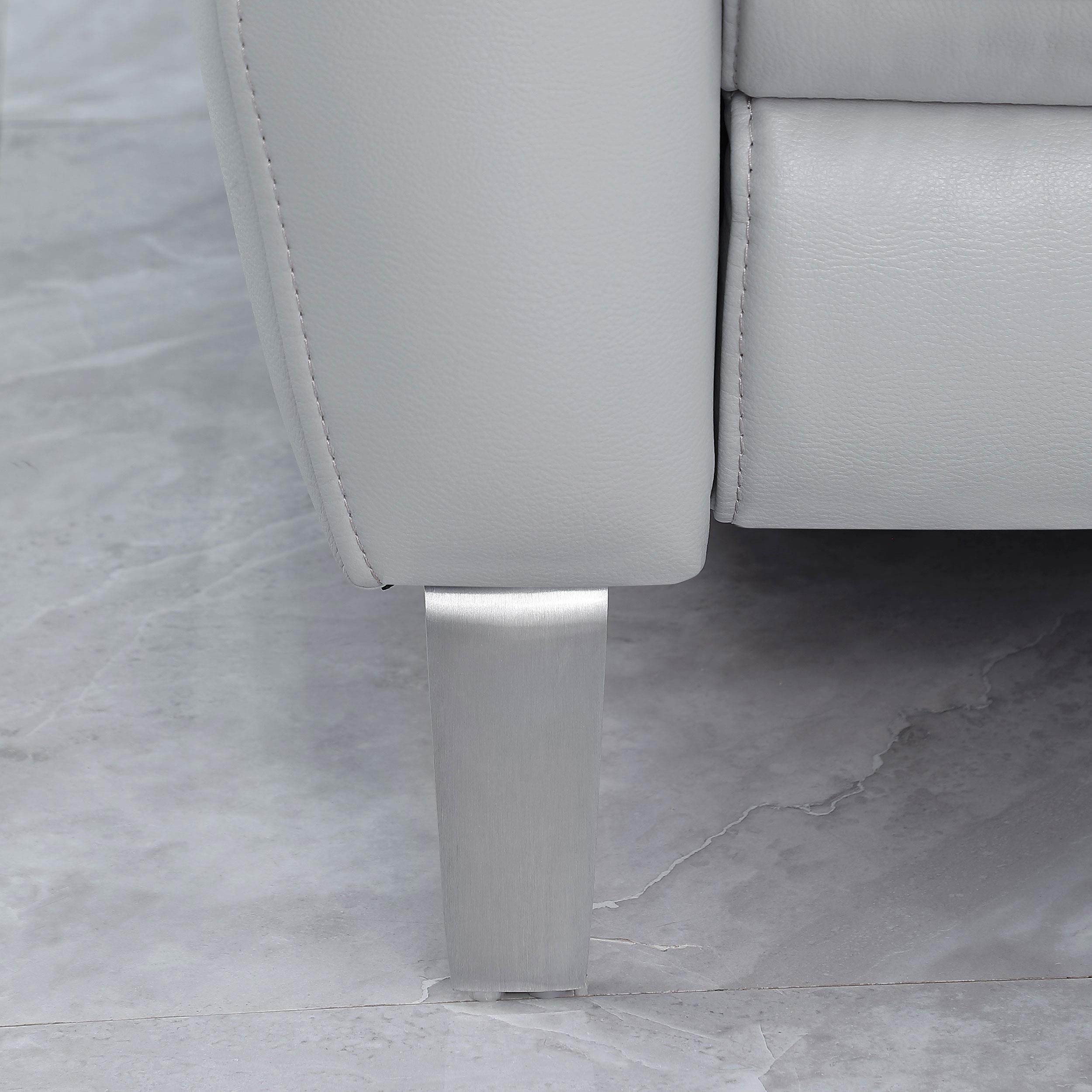 Derek Upholstered Power Recliner Light Grey