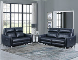 Conjunto de sofá reclinable eléctrico tapizado Derek de 2 piezas, color azul