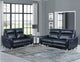 Conjunto de sofá reclinable eléctrico tapizado Derek de 2 piezas, color azul