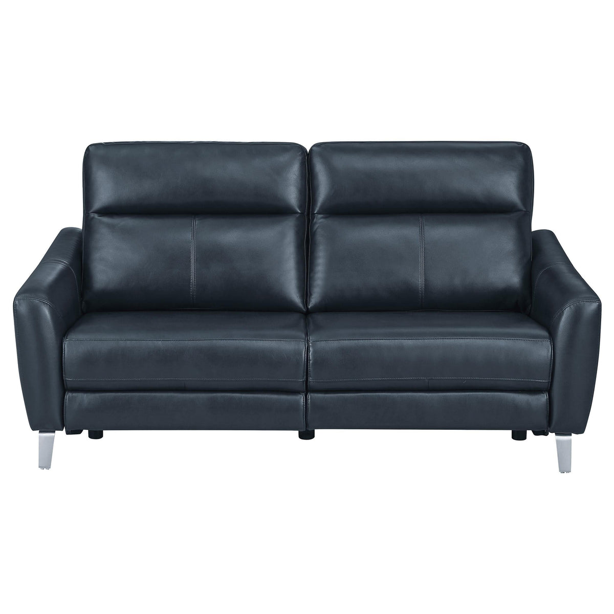 Conjunto de sofá reclinable eléctrico tapizado Derek de 2 piezas, color azul