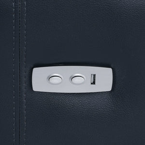 Conjunto de sofá reclinable eléctrico tapizado Derek de 2 piezas, color azul