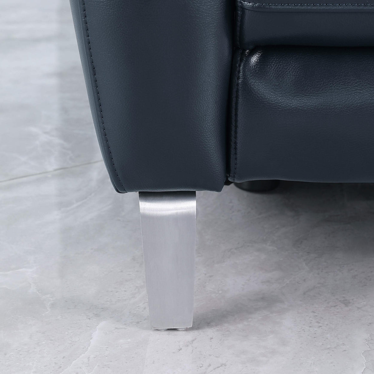 Conjunto de sofá reclinable eléctrico tapizado Derek de 2 piezas, color azul