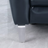 Conjunto de sofá reclinable eléctrico tapizado Derek de 2 piezas, color azul