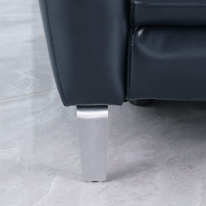 Conjunto de sofá reclinable eléctrico tapizado Derek de 2 piezas, color azul
