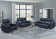 Derek 3-piece Upholstered Power Reclining Sofa Set Blue