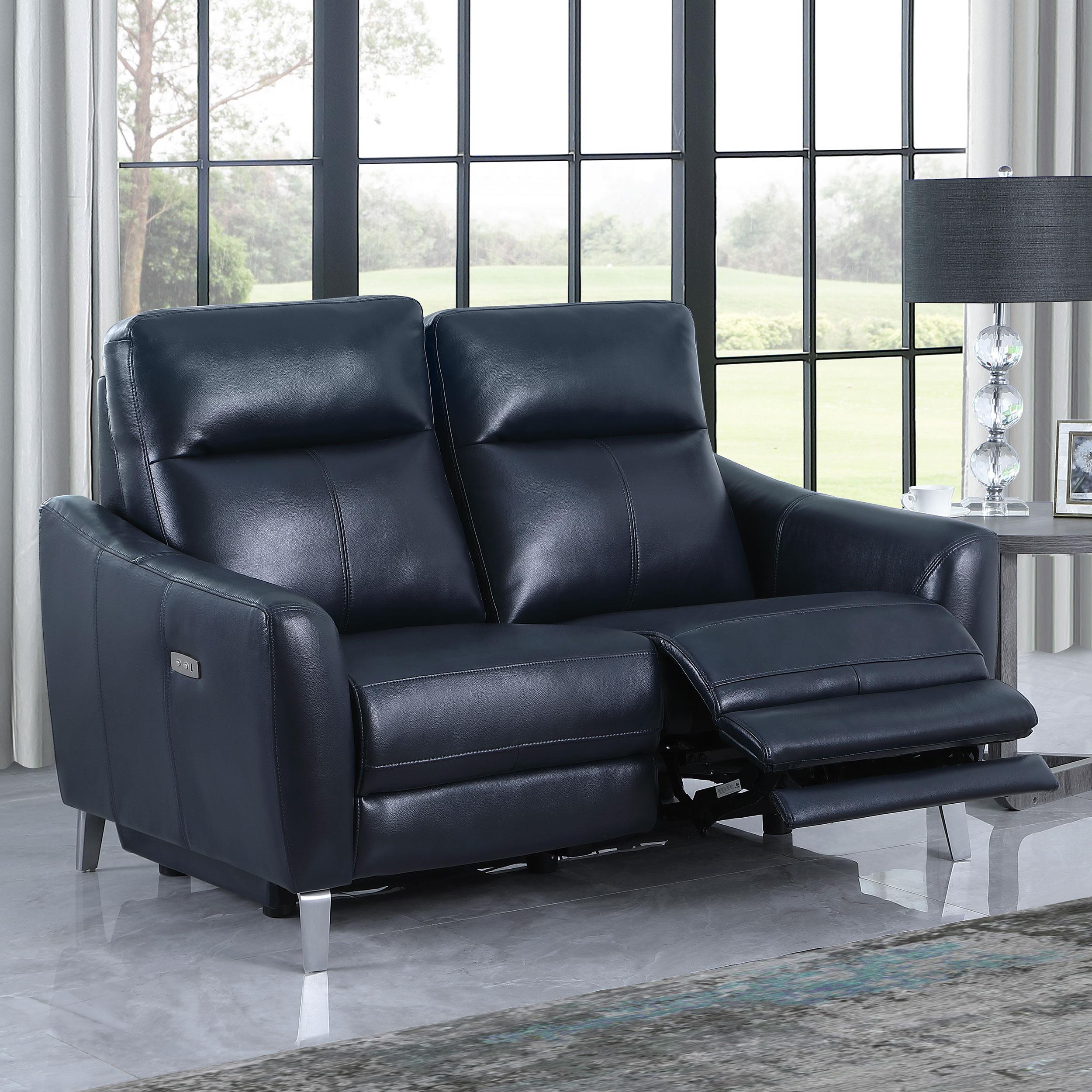 Derek Upholstered Power Reclining Loveseat Blue