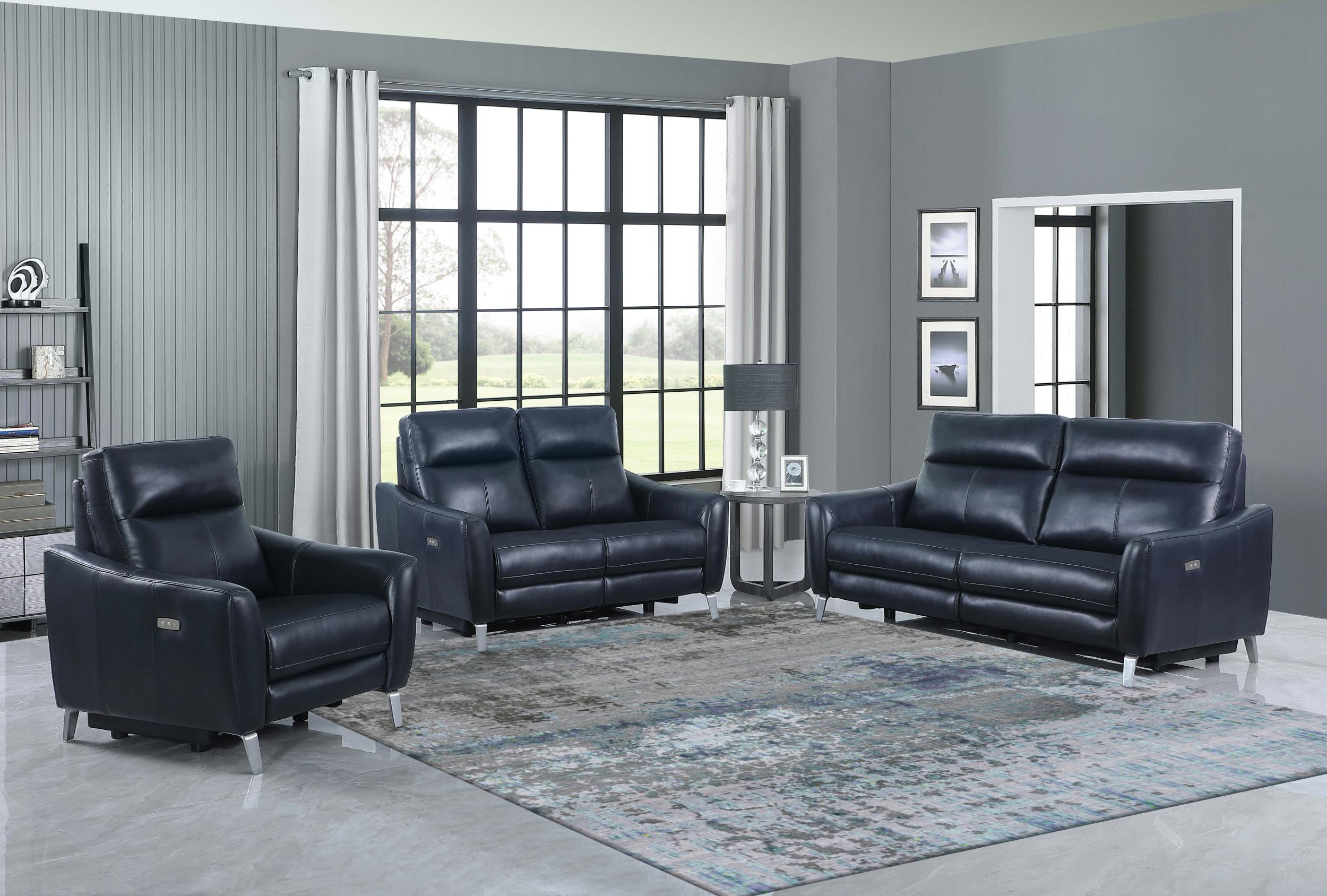 Derek Upholstered Power Reclining Loveseat Blue