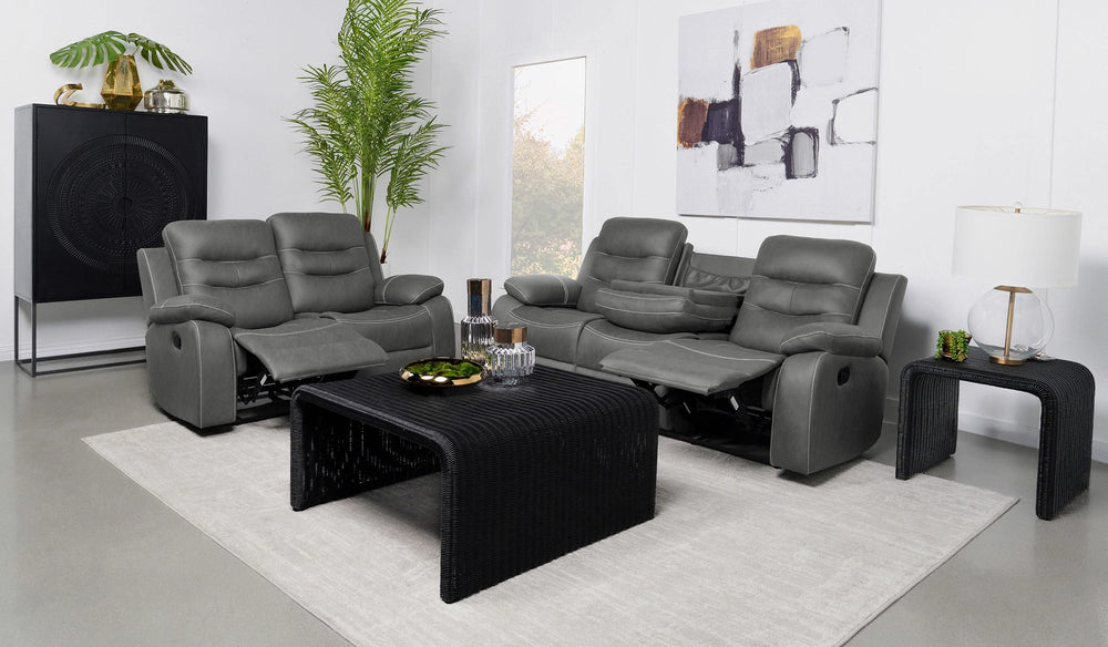 Conjunto de sofá tapizado Nova de 2 piezas con brazos acolchados, gris oscuro