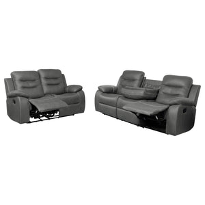 Conjunto de sofá tapizado Nova de 2 piezas con brazos acolchados, gris oscuro