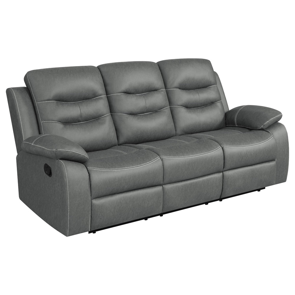 Sofá reclinable tapizado Nova con brazos acolchados, gris oscuro