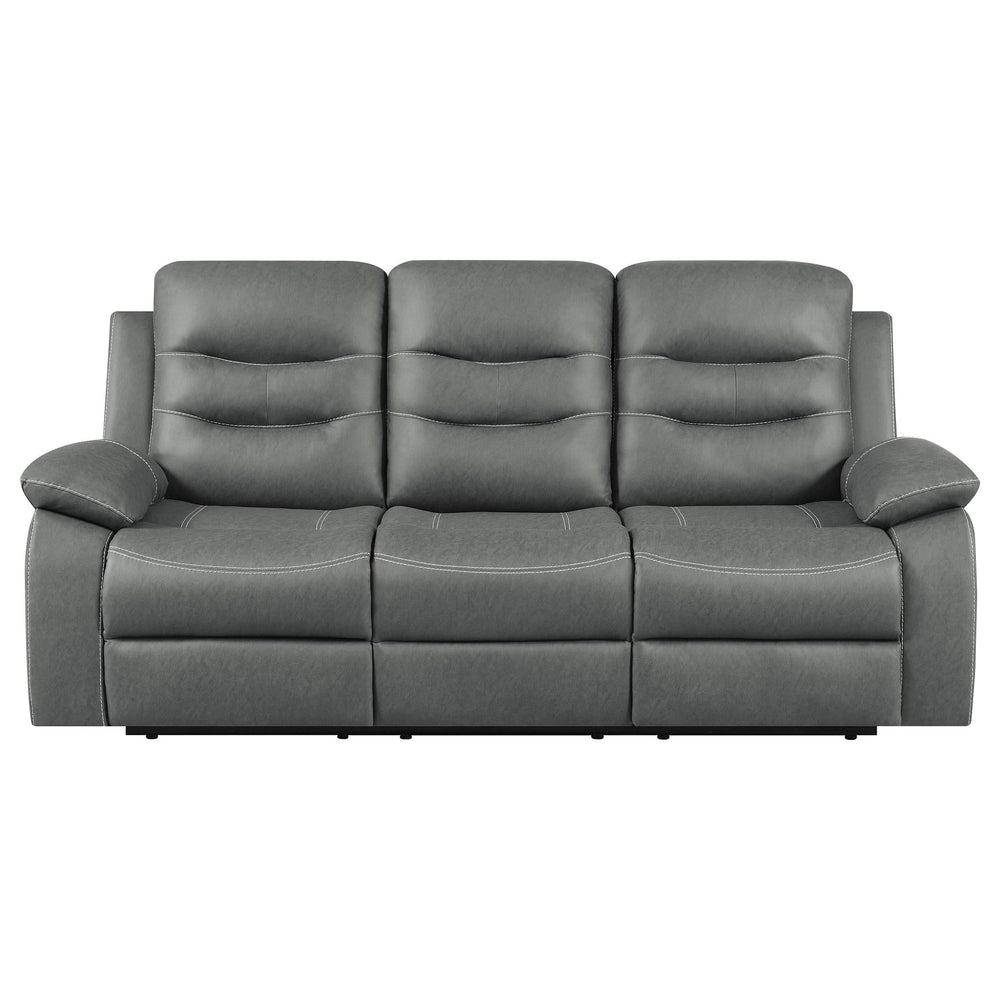 Sofá reclinable tapizado Nova con brazos acolchados, gris oscuro