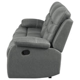 Sofá reclinable tapizado Nova con brazos acolchados, gris oscuro