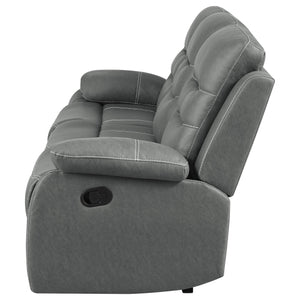 Sofá reclinable tapizado Nova con brazos acolchados, gris oscuro
