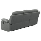 Sofá reclinable tapizado Nova con brazos acolchados, gris oscuro