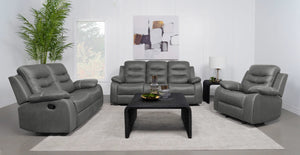Sofá reclinable tapizado Nova con brazos acolchados, gris oscuro